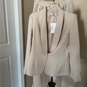 Beige Blazer and Pants Set